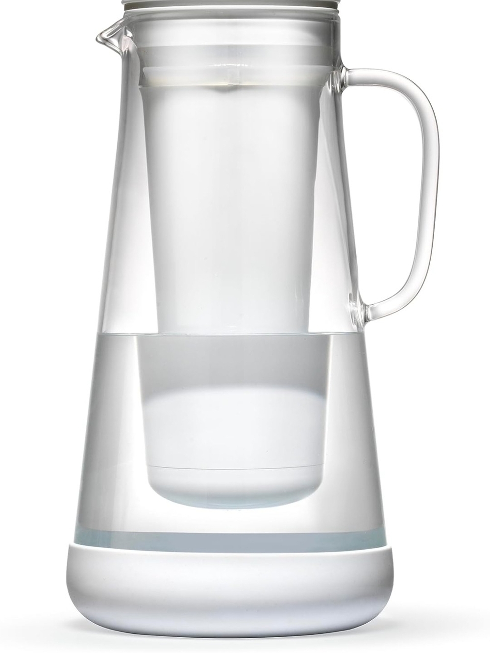 Lifestraw 7-Cup Home Glass And White Silicone Base Water Filter Pitcher